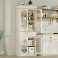 thumbnail image 2 of 70''Tall Kitchen Pantry Cabinet with Glass Doors and Adjustable Shelves,Modern Storage Cabinet with 1 Drawer for Kitchen Dining Room,Living Room,White, 2 of 8