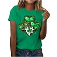 thumbnail image 3 of JURANMO Women's St Patricks Day T-Shirts Fashion Shamrock Irish Shirts 2025 Summer Cotton Short Sleeve Round Neck Casual Blouse Holiday Tops Green XXXL Sales of The Day, 3 of 6