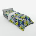 thumbnail image 3 of Ambesonne Modern Bedding Set 4 Pcs, Geometric Retro Theme, Queen, Blue Yellow and Black, 3 of 3