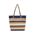 thumbnail image 2 of Linnome Striped Woven Straw Beach Tote Bag Large Capacity Summer Carryall Handbag Color Block Weave Shopping Shoulder Bag for Seaside Vacation Daily Outdoor Outings, 2 of 6