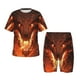 thumbnail image 1 of Balery Magma Fire Black Dragon Conjunto de Pijama Infantil de Manga Corta con Estampado – Ropa de Dormir de Algodón Suave-XX-Large, 1 of 6