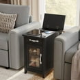 LINSY HOME End Table with Charging Station&USB Port, Side Table with