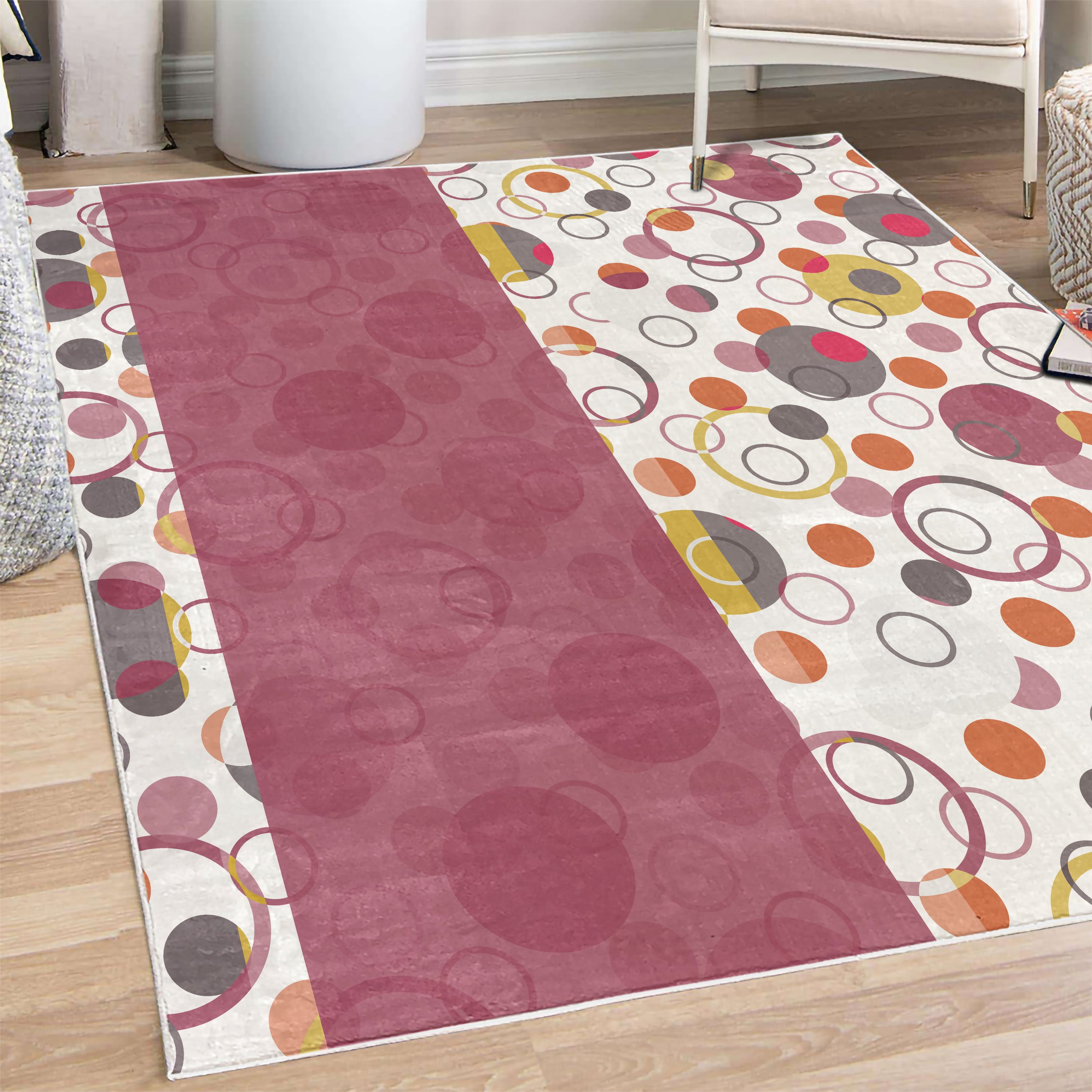 Abstract Decorative Rug, Circular Shaped Round Interlace Forms ...