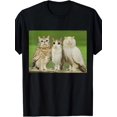 thumbnail image 1 of T Shirt Funny Three Cats And Owl Joke Cursed Internet Hot Topic Tabby, 1 of 5