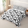 thumbnail image 3 of Erosebridal Cool Girls Bowknot Quilt Full, Princess Cartoon Full Bedspread Sets, White Black, 3 Pieces, 3 of 7