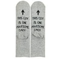 thumbnail image 6 of ZPAQI Men Funny Long Crew Socks Unisex This Guy Is One Awesome Dad Letters Printing Co, 6 of 12