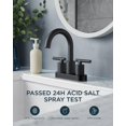 thumbnail image 4 of Grifo de baño FORIOUS, juego central de 4 pulgadas, negro, 2 manijas, 4 of 9