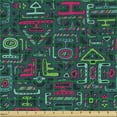 thumbnail image 2 of Ambesonne Ethnic Fabric by the Yard Upholstery, Vibrant Color Geometric, 1 Yard, Multicolor, 2 of 5