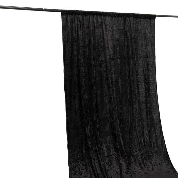 Efavormart Black Premium Smooth Velvet Divider Backdrop Curtain Panel, Privacy Photo Booth Event Drapes with Rod Pocket - 5ftx12ft