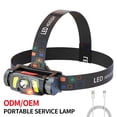 thumbnail image 2 of Faro XPG COB cabeza antorcha recargable USB Fivehead Linterna Linterna Camping Senderismo Noche Caminar Iluminación Equipo al aire libre Vogacara OD003170-00B, 2 of 6