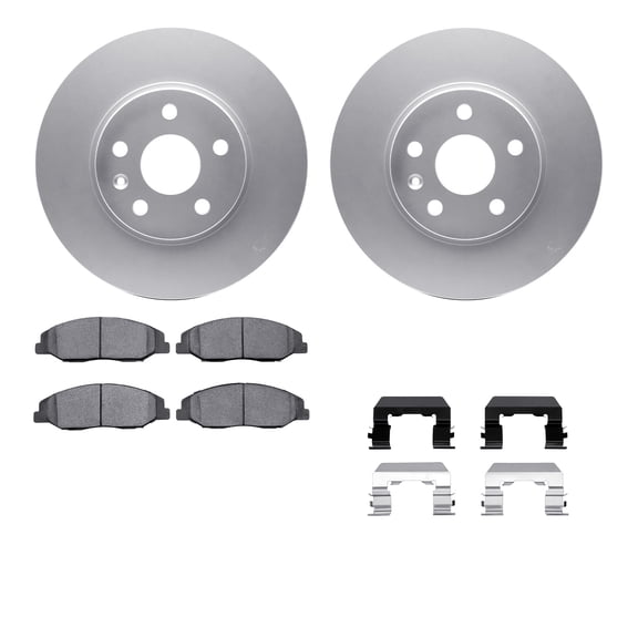 Dynamic Friction Company Front Geospec Brake Rotors with 5000 Advanced Brake Pads includes Hardware 4512-46096