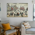 thumbnail image 6 of LS Lowry People Standing About Large Canvas Printing Famous Paintings Wall Decoration Painting Artwork Artworks Canvas Poster Room Aesthetic Wall Art Prints Home Modern Decor Gifts 16x24inch(40x60cm), 6 of 6