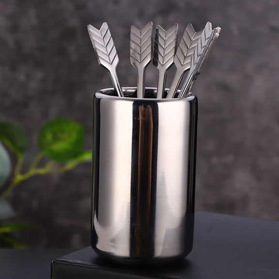 ifundom Stainless Steel Fruit Fork Set with Reusable Coffee Stirrers Kitchen Utensils