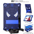 thumbnail image 6 of SaniMore Case for Lenovo Tab M10 Plus 3rd Gen 10.6 inch 2022 TB-125F/128F, Screen Protector & Shoulder Strap & Hidden Bracket & Pen Slot Heavy Duty Protective Shockproof Hybird Shell, Navy+Blue, 6 of 6