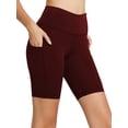 thumbnail image 2 of TRYSIL Women's Biker Shorts Inseam 8" High Waist Yoga pants Workout Gym Running Volleyball Spandex Shorts with Pockets, 2 of 7