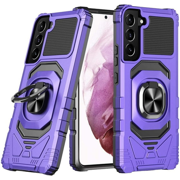 Robotic Series Hybrid Case with Ring Grip for Samsung Galaxy S23 Plus - Purple
