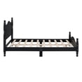 thumbnail image 4 of Full Size Wood Platform Bed, Retro Style Bed Frame with Vintage Headboard, Wooden Slat Support, Vintage Platform Bed No Box Spring Required, Easy Assembly, Black, 4 of 9