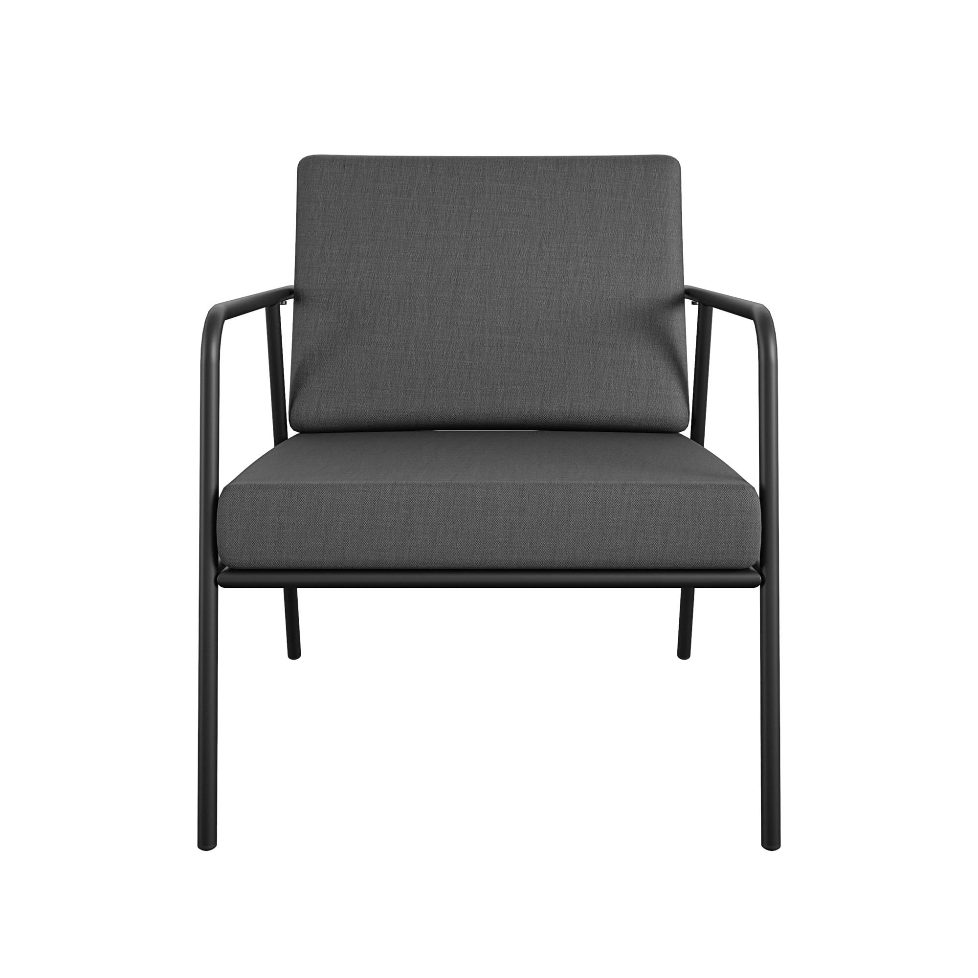 COSCO Modern Cushioned Outdoor Lounge Armchairs, 2-Pack, Dark Gray