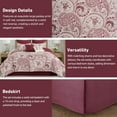 thumbnail image 5 of Regency Heights 8-Piece Comforter Set Reversible Floral Bedding with Bed Skirt and Decor Pillows,King,Red, 5 of 7
