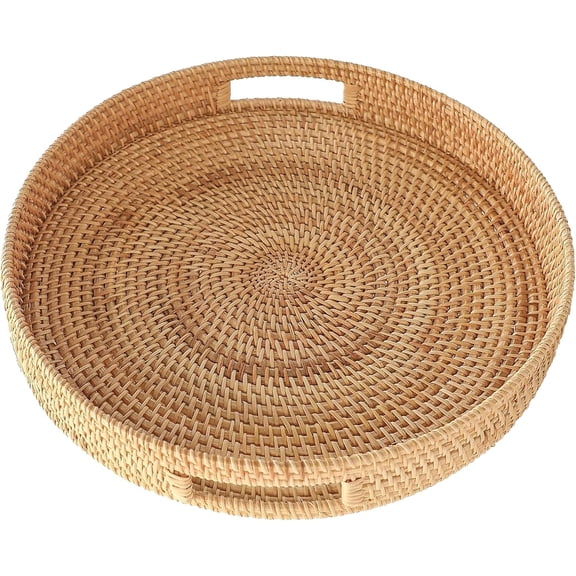 Rattan Tray - Elegant & Durable Serving & Decorative Tray for Living Room or Kitchen