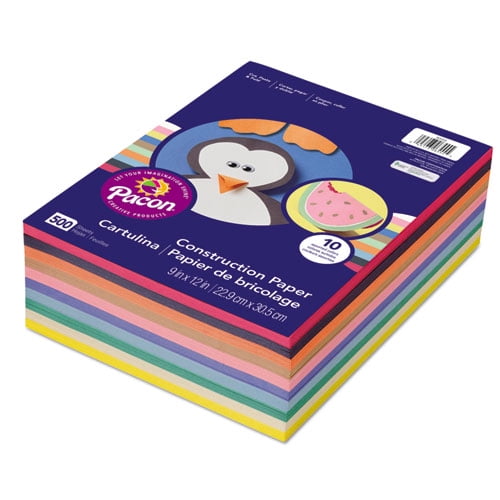 Rainbow Super Value Construction Paper Ream, 45lb, 9 X 12, Assorted, 500/pack | Bundle of 5 Reams Rainbow Super Value Construction Paper Ream, 45lb, 9 X 12, Assorted, 500/pack | Bundle of 5 Reams