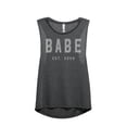 thumbnail image 1 of Thread Tank Babe Est. XOXO Women's Sleeveless Muscle Tank Top Charcoal Medium, 1 of 4