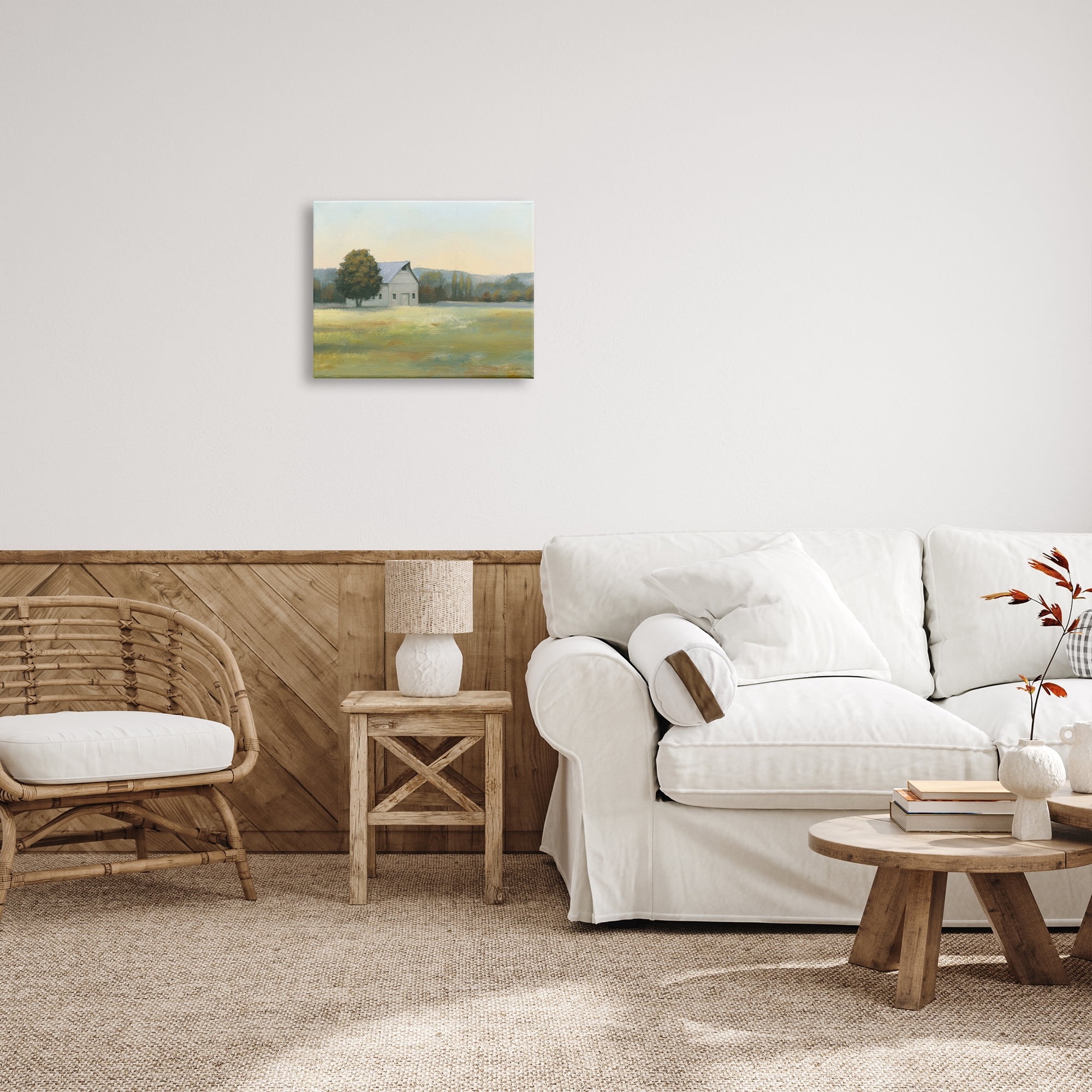 Stupell Industries Rural Countryside Cottage Nature Painting Gallery Wrapped Canvas Print Wall Art, 20 x 16