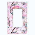 thumbnail image 2 of Metal Light Switch Wall Plate Outlet Cover (Mermaid Seahorse Glitter Print Pink - Single Rocker), 2 of 2