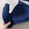 thumbnail image 5 of Ashirexll Bras for Women No Underwire, Comfortable Bras for Women, Plus Size Solid Color Adjustable Spaghetti Strap Wireless Bra Dark Blue XXL, 5 of 7