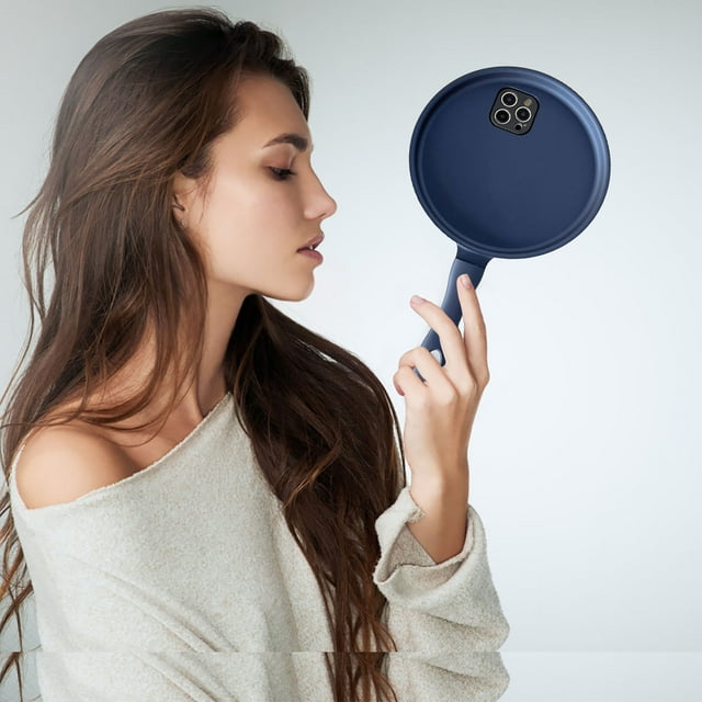 Divertida funda de teléfono para sartén para iPhone 16 Pro Max, diseño único de cacerola, parachoques de TPU a prueba de golpes, cubierta trasera de PC dura, personalizable de bricolaje, regalo