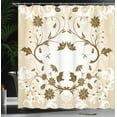 thumbnail image 4 of Ambesonne Floral Shower Curtain, Swirled Petals Leaves, 69"Wx84"L, Cream Redwood White, 4 of 5