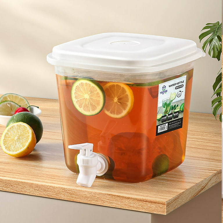 Beverage dispenser, 5 gallon orange plastic with spigot