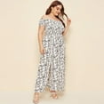 thumbnail image 3 of Grande Taille pour Femme Plus Épaule Froncée Corsage Fendue Cuisse Robe Florale, 3 of 6