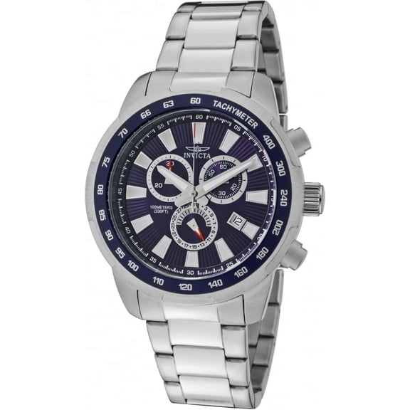1556 Mens Specialty Swiss Chronograph Blue Dial Stainless Steel Watch