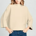 thumbnail image 2 of BLVB Fall Sweaters for Women Solid Color Turtleneck 3/4 Sleeve Pullover Tops Casual Cozy Knit Sweater Blouses, 2 of 6