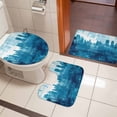 thumbnail image 5 of Abstract Urban Silhouette Bathroom Rugs Set Blue Watercolor Building Non Slip Absorbent Soft Bath Mats 3 Piece Set with Bathroom Rug, U-Shaped Floor Mat, Toilet Seat Cover Large Size, 5 of 9