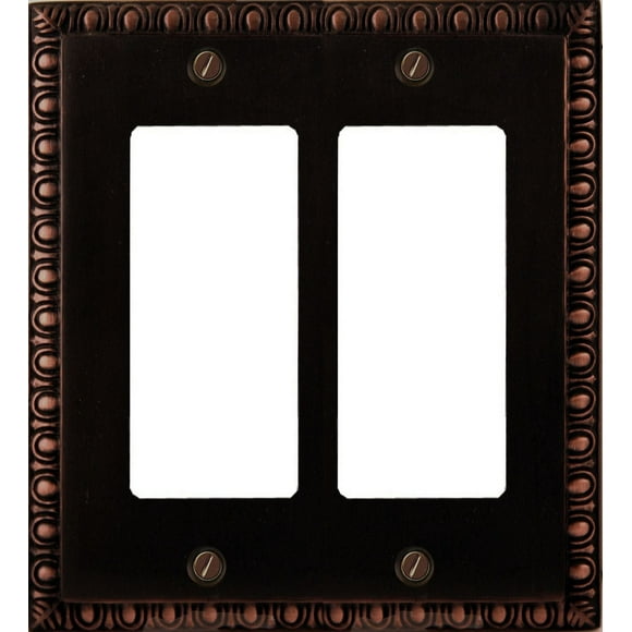 Atron Electro Industries Beading Oil Rubbed Bronze Double Rocker Wall Plate