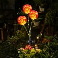 thumbnail image 4 of Solar Powered Three Head Garden Stake Lights Outdoor Waterproof Plastic Ground Stake Lights With Auto On Off For Pathways Yard Patio Decor Night Lighting For Garden Courtyard, 4 of 6