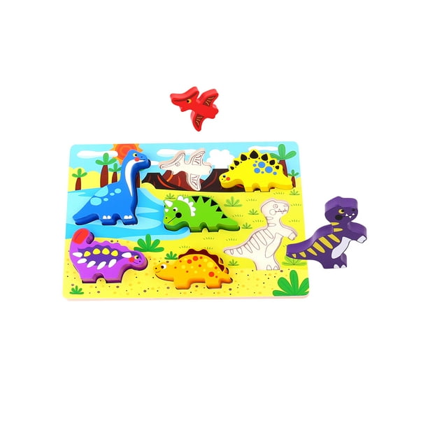 Effe Bebe Play Learn Wooden Toys Safari Dinosaur Puzzle Walmart Com Walmart Com