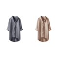 thumbnail image 1 of (2-Pack) Rinsvye Linen Pure Color Collar Button Long Sleeve Shirt Women Casual Lady Look Business Attire, 1 of 4