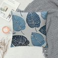 thumbnail image 2 of Qinduosi Set of Leaf Throw Pillow Covers inches, Decorative Couch Pillow Covers with Leaf Design. Soft Breathable Pillow Cover Decor for Modern Living Room Bedroom-Blue White, 2 of 5