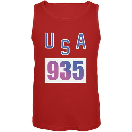 Team Bruce Jenner USA 935 Olympic Costume Red Adult Tank Top