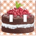 thumbnail image 2 of Metal Light Switch Wall Plate Outlet Cover (Layered Chocolate Raspberry Vanilla Custard - Double Toggle), 2 of 2