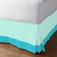thumbnail image 2 of D.N.G. BEDDINGS 1 Piece Split Corner Two Tone Tailored Bed Skirt, Queen Size 8 Inch Deep Pocket, 800 Thread Count, 100% Egyptian Cotton, Solid Aqua Blue/Turquoise Blue Color., 2 of 3