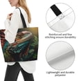 thumbnail image 3 of Bingfone Canvas Tote Bag for Women with Inner Pocket Aesthetic Cute Shopping Tote Bags Reusable Grocery Bags- Realistic Colorful Chameleon, 3 of 8