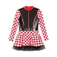 thumbnail image 3 of YIZYIF Kids Girls Queen Racer Dance Tutu Dress Halloween Racing Driver Costume Sequins Jumpsuit Black 10, 3 of 5