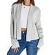 thumbnail image 1 of Cárdigan Corto para Mujer con Chal Abierto Al Frente, Chaqueta de Suéter de Larga de Moda de Otoño 2025 Gris M, 1 of 9