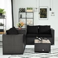 thumbnail image 5 of GVN Backyard Furniture Sets,Outdoor Furniture Sets,4 Pieces Outdoor Patio Rattan Furniture Set with Loveseat and Storage Box-Black, 5 of 10