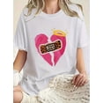 thumbnail image 1 of T-Shirt Graphique Décontracté Cœur & Croix pour Femmes, Manches Courtes, Col Rond avec Imprimé "Jesus Heals", Parfait pour Printemps/été, T-Shirts pour Adultes, Hommes, Femmes, Adolescents, Adolescentes, Adolescentes, 1 of 5
