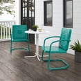 thumbnail image 2 of Crosley Furniture Bates 3 Piece Metal Outdoor Bistro Set in Turquoise Gloss, 2 of 8